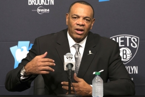 Brooklyn Nets head coach Lionel Hollins, addressing the media