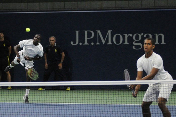 Francis Tiafoe Michael Mmoh 2014 US OPEN Doubles Debut Mike Lawrence USopen org 700x467