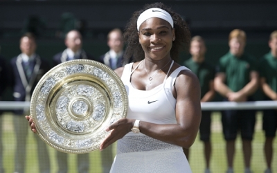 Legendary professional tennis player Serena Williams wins Wimbledon 2015, 6-4, 6-4