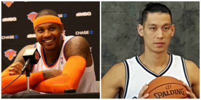 Photo (from left to right): New York Knicks forward Carmelo Anthony and Brooklyn Nets starting guard, Jeremy Lin
