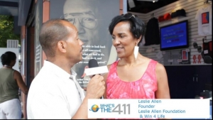 Retired American tennis player, Leslie Allen, talking with What&#039;s The 411 reporter Andrew Rosario