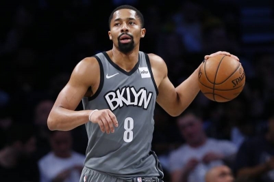 Spencer Dinwiddie led all Brooklyn Nets scorers with 25 points in their loss to the New York Knicks on December 26, 2019, at the Barclays Center in Brooklyn, NY.