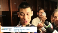 Jeremy Lin of Houston rockets responding to What's The 411TV correspondent Andrew Rosario