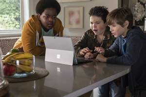 Keith L. Williams, Brady Noon, and Jason Tremblay, the primary characters in the movie, Good Boys